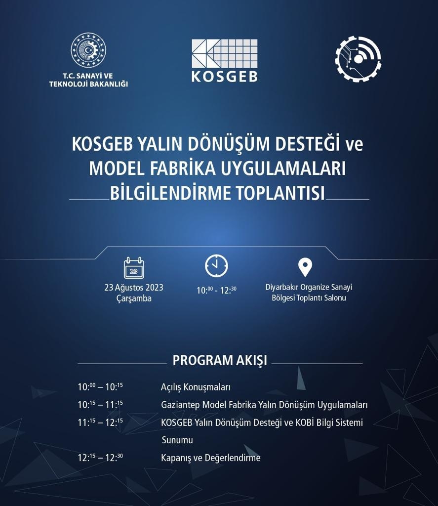 Diyarbakır KOSGEB'den Yalın Dönüşüm Desteği ve Model Fabrika Uygulamaları Bilgilendirme Toplantısı