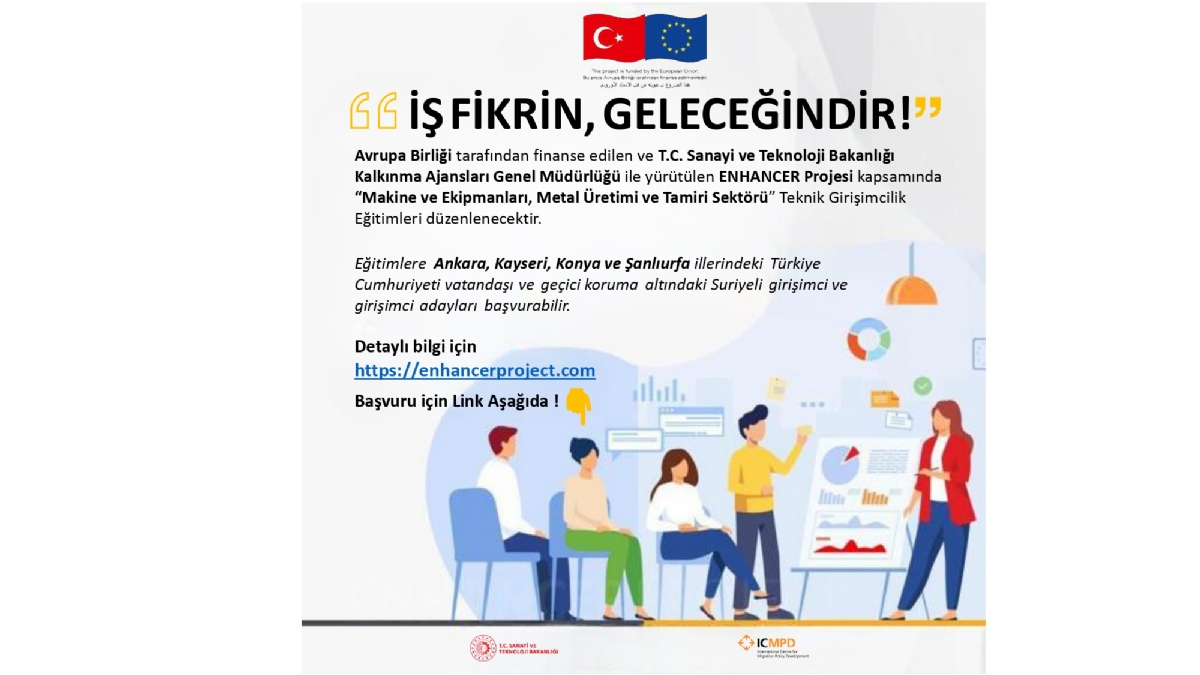 ENHANCER Projesi Makine ve Ekipmanları, Metal Üretimi ve Tamiri Sektörü Teknik Girişimcilik Eğitimi Başvuruları Başladı