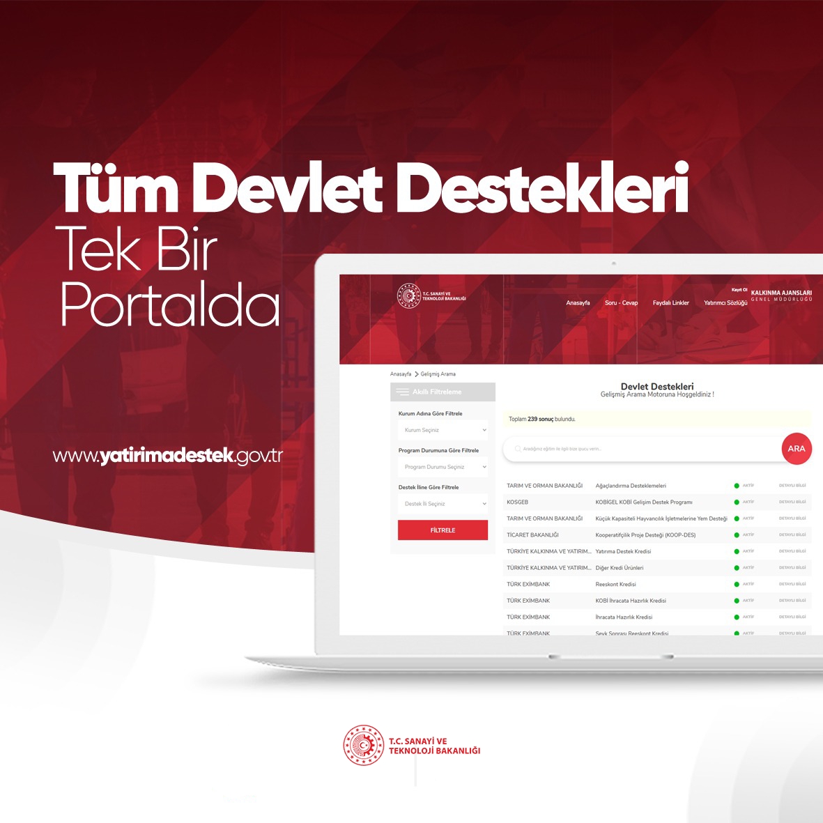 Sanayi ve Teknoloji Bakanı Varank: Destek Bilgilerini Tek Çatı Altında Topladık