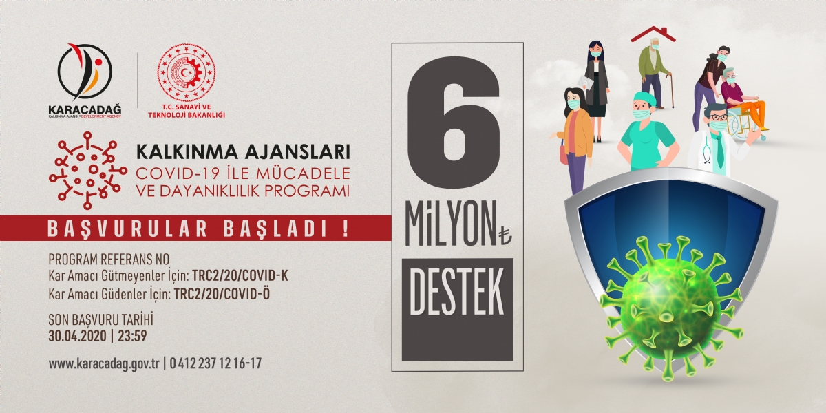 Ajansımız 6 Milyon TL bütçeli COVID-19 ile Mücadele ve Dayanıklılık Programı Teklif Çağrısı’nı İlan Etti