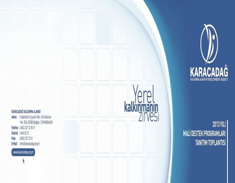 Karacadağ Kalkınma Ajansı 2013 Mali Destek Programlarını Açıklıyor!