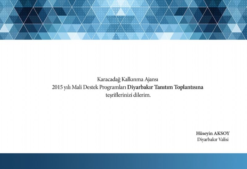 Ajansımız 2015 Yılı Mali Destek Programlarını Diyarbakır'da Tanıtacak!