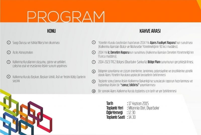 Ajansımızın Kalkınma Kurulu 17 Haziran'da Diyarbakır’da Toplanıyor!