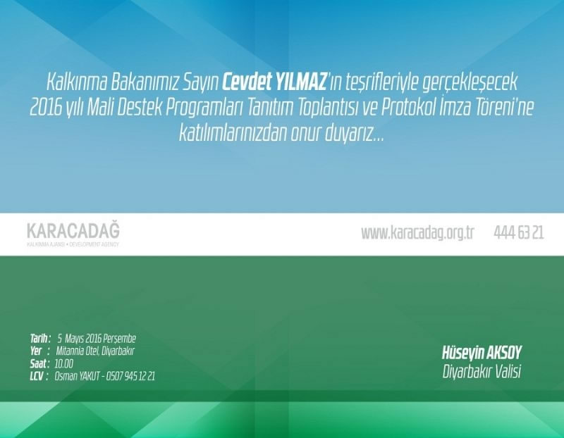 Ajansımız 2016 Yılı Mali Destek Programlarını Diyarbakır’da Tanıtıyor!